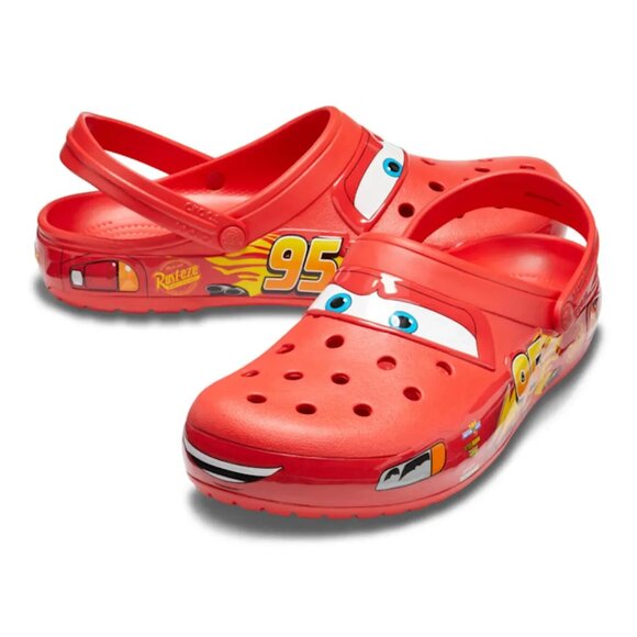 Crocs X Disney Pixar Lightning McQueen Adults Clog Shoes Size 13 Mens Red Rubber - Picture 1 of 5